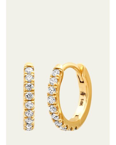 Andrea Fohrman 14k Yellow Gold Diamond Pave Huggie Earrings - Metallic