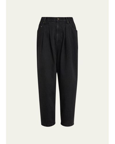 Marc Jacobs Oversized Front Pleated Jeans - Black