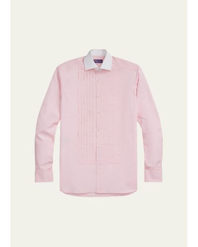 Ralph Lauren Purple Label Pleated French-cuff Tuxedo Shirt - Pink