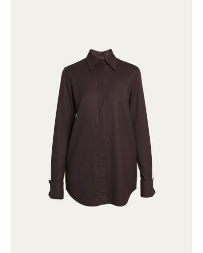 Gabriela Hearst, Women's John Austin Cashmere Button-Down Shirt, Ivory, IT 42, Only At Moda Operandi