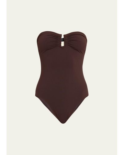 Ulla Johnson Monterey Bandeau One-piece Swimsuit - Brown