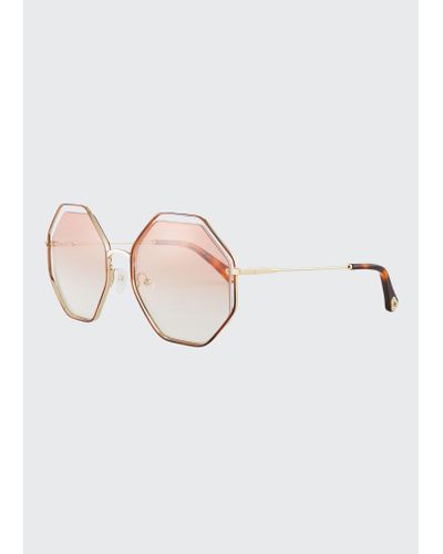 Chloé Poppy Geometric Sunglasses - Pink
