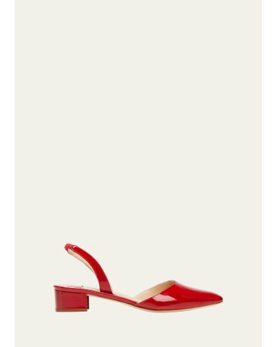 Manolo Blahnik Aspro Leather Slingback Ballerina Pumps in Black Lyst