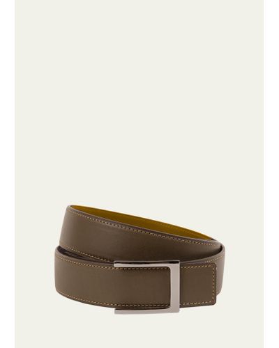 Vaincourt Paris Le Galant Reversible Leather Belt - Natural