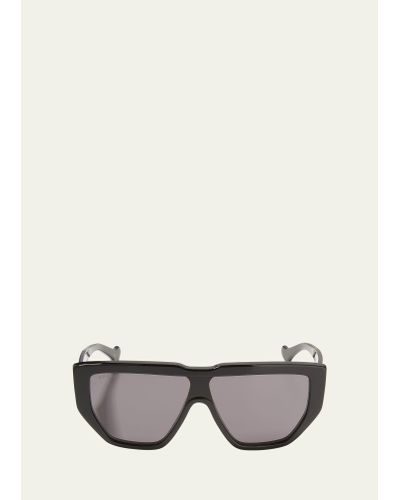 Gucci Oversized Acetate Shield Sunglasses - Gray