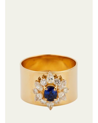 YUTAI Sapphire And Diamond Revive Ring In 18k Gold - Orange