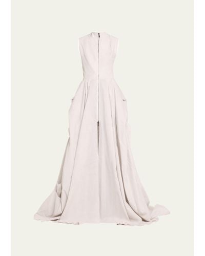 Maticevski Aura Zip-front Linen Gown - Natural