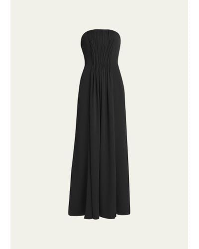 Giorgio Armani Strapless Plisse Gown - Black