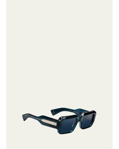 Jacques Marie Mage Miglia Acetate Rectangle Sunglasses - White