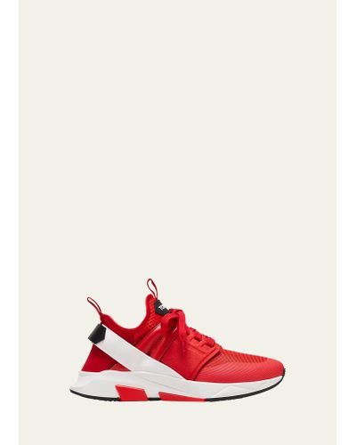 Tom Ford Jago Mesh Leather Heel-strap Sneaker Sneakers - Red