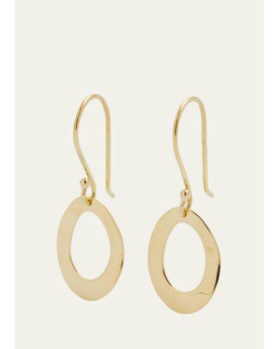 Ippolita Mini Wavy Oval Earrings In 18k Gold - Natural