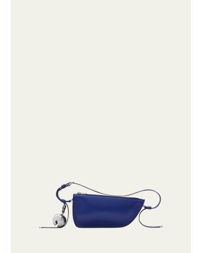 Burberry Shield Sling Bell Leather Shoulder Bag - Blue