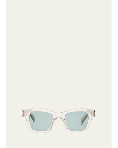 Saint Laurent Sl 592 Acetate Rectangle Sunglasses - White