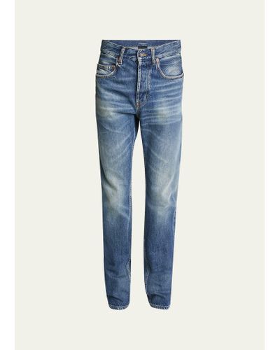 Saint Laurent Slim-fit Faded Jeans - Blue