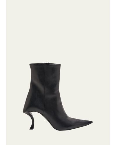 Balenciaga Hourg Leather Comma-heel Booties - White
