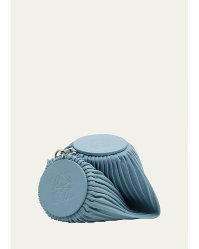 Loewe X Paula's Ibiza Bracelet Pleated Pouch Shoulder Bag - Blue