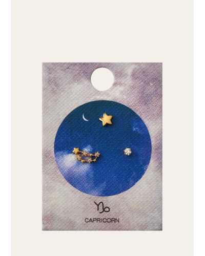 Tai Zodiac Constellation Stud Earrings W/ Cubic Zirconia - Multicolor