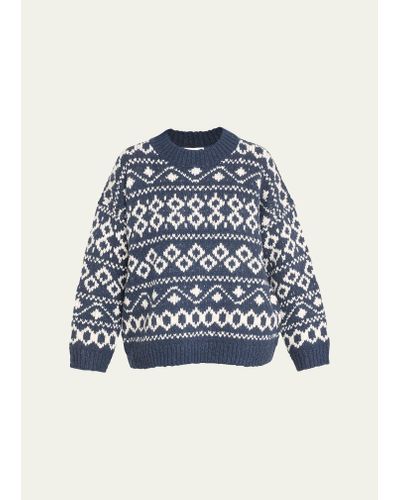 Vince Nordic Wool-blend Fair Isle Sweater - Blue