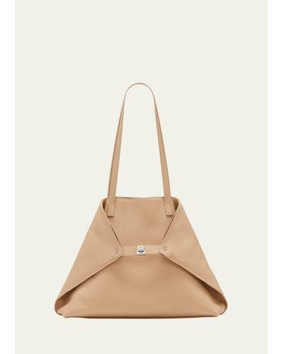 Akris Ai Medium Soft Leather Shoulder Bag - Natural