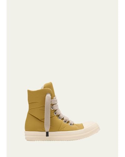 Rick Owens Jumbo Lace Puffy Nylon High-top Sneakers - Natural