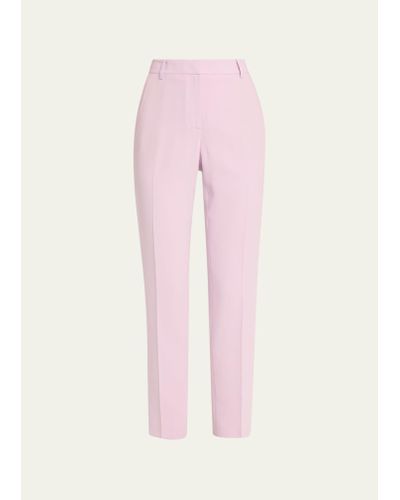 Lafayette 148 New York Clinton Finesse Crepe Ankle Pants - Pink