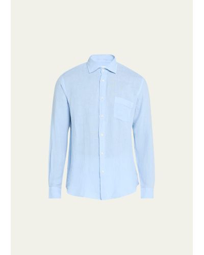 Hartford Paul Linen Shirt - Blue