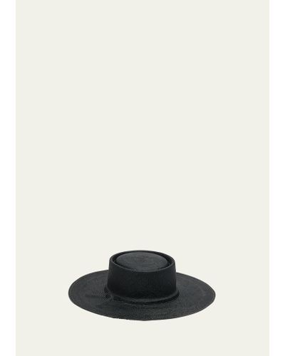 Barbisio Marlene Straw Large-brim Hat - Black