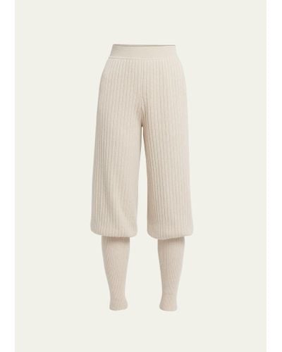 Loro Piana Maras Cashmere Knit Pants - Natural
