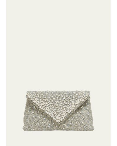 Dries Van Noten Envelope Pearly Jacquard Clutch Bag - White