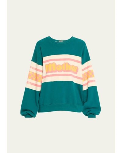 Mother The Banner Drop Square Sweater - Green