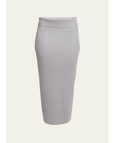 Proenza Schouler Willow Rib-knit Midi Skirt - Gray