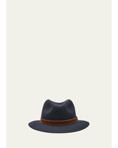 Borsalino Alessandria Leather-band Wool Fedora Hat - Black