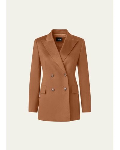 Akris Nadine Cashmere Double-breasted Jacket - Brown