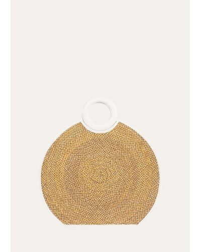 Adriana Castro Zenu Two-tone Cana Flecha Ring Top-handle Bag - Natural