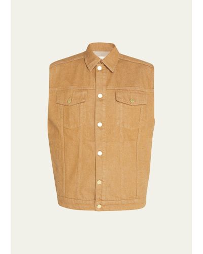 Triarchy Twill Oversized Vest - Natural