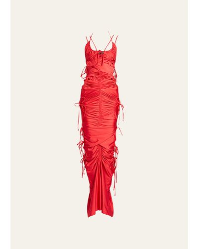 Balenciaga Patched Bikini Dress With Cutout Details - Red