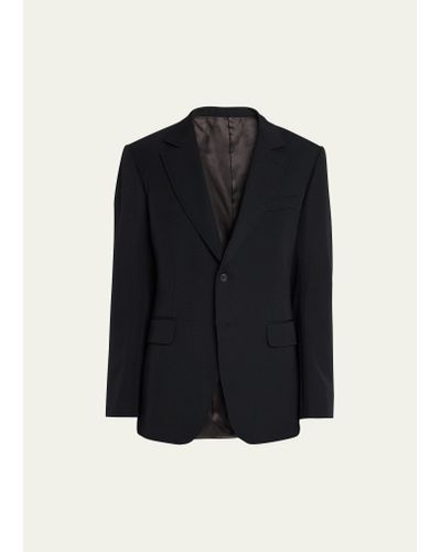 Berluti Solid Wool Suit Jacket - Black
