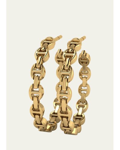 Hoorsenbuhs 18k Yellow Gold Micro Tri-link Earrings - Metallic