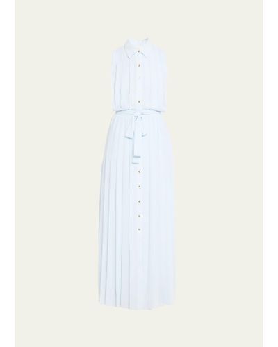 Ramy Brook Coraline Pleated Maxi Shirtdress - White