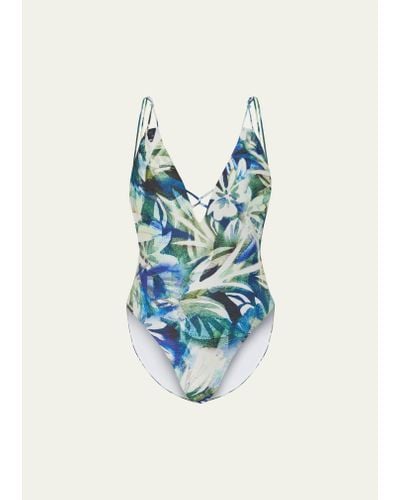 Milly Cabana Tropical Paradise One-piece Swimsuit - Blue