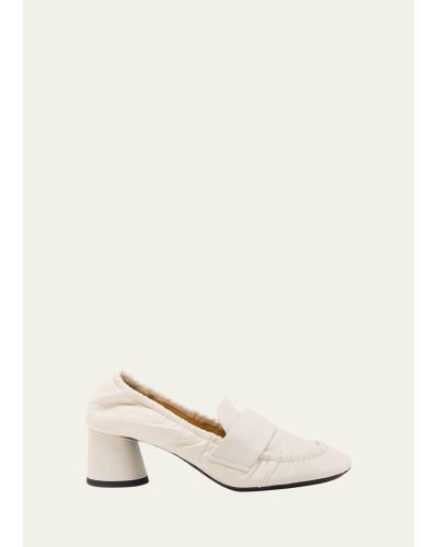 Proenza Schouler Glove Leather Cylinder-heel Loafers - Natural