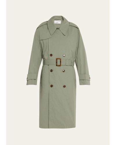 VAQUERA Cut Out Belted Trench Coat - Green