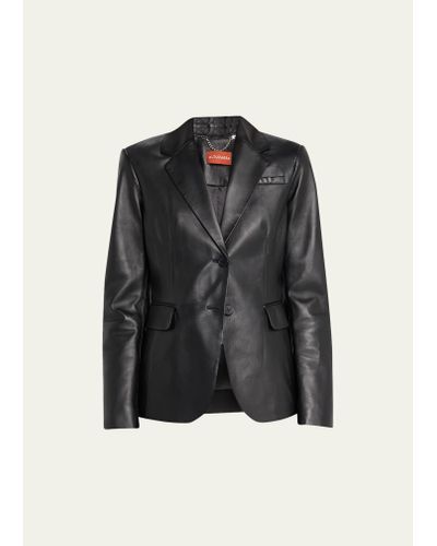 Altuzarra Fenice Tailored Leather Jacket - Black