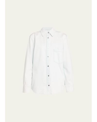 Vince Snap-front Cotton Twill Overshirt - Natural