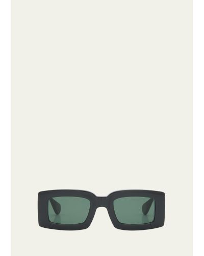 Jacquemus Les Lunettes Tupi Acetate Rectangle Sunglasses - Green