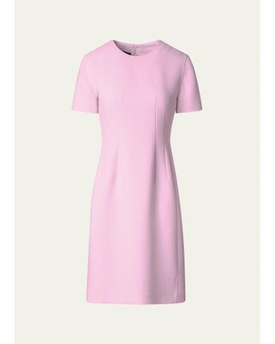 Akris Wool Princess Seam Sheath Dress - Pink