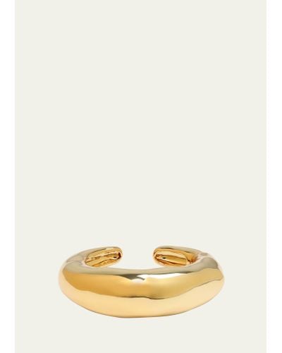 Alexis Large Molten Gold Hinged Cuff Bracelet - Natural