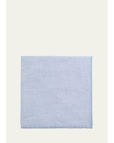 Simonnot Godard Cotton-linen Pocket Square - Blue