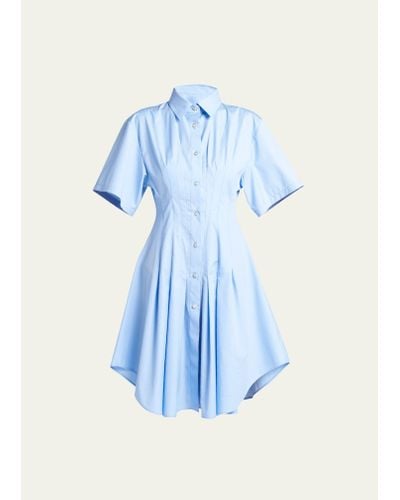 Marni Button-front Shirtdress With Tailored Waist - Blue