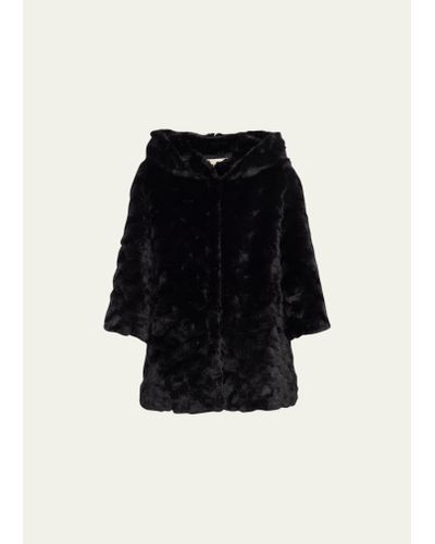 FAZ Chilla Faux Fur Swinger Jacket - Black